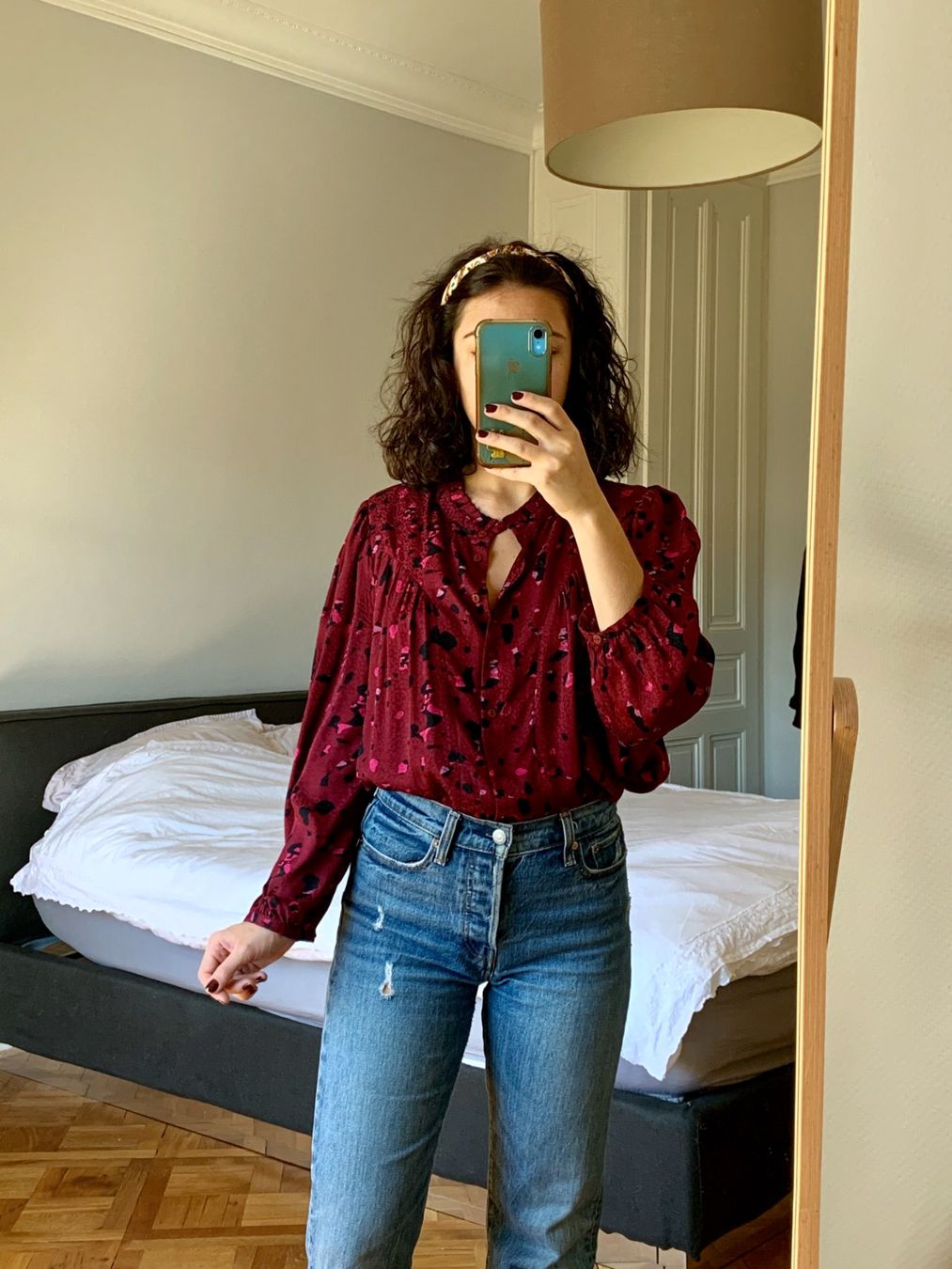 Ba&Sh Camicette: Blouse ba&sh imprimé terrazzo bordeaux – Usato da Geneve venduto da Salomevergne