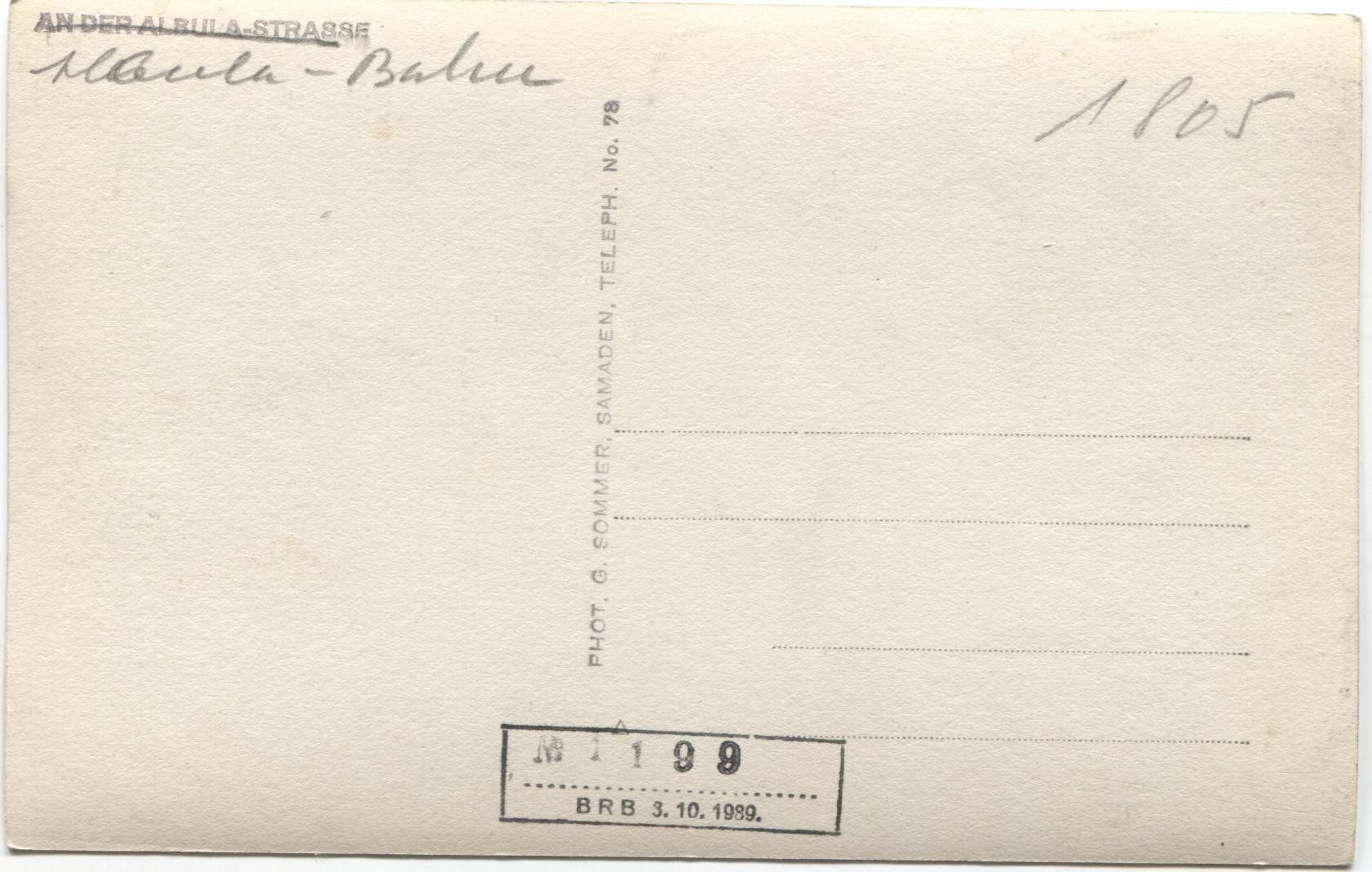 Cartoline postali: ALBULA-BAHN GR 1930 Rhätische Bahn – Usato da Wil SG venduto da Clanx 2