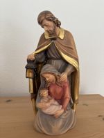 Handgefertigte Maria und Josef, teils mit Goldauflage