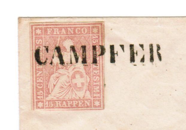 Alle Briefmarken: Strubel Brief mit 24D - Stabstempel CAMPFER – Gebraucht aus Bern von peri02 1
