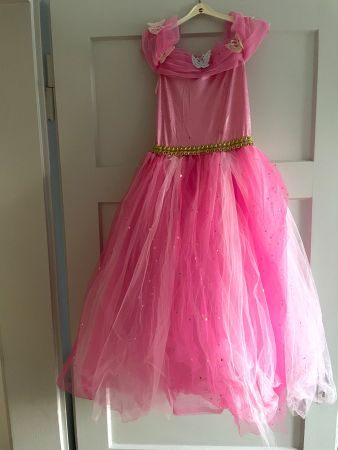 Prinzessinnenkleid rosa mit Schmetterlingen Gr. 140