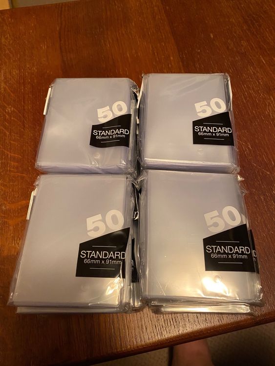 50 Standard Size Card Sleeves - 66x91mm Matte Black Back, Glossy Front For MTG, Pokémon & More