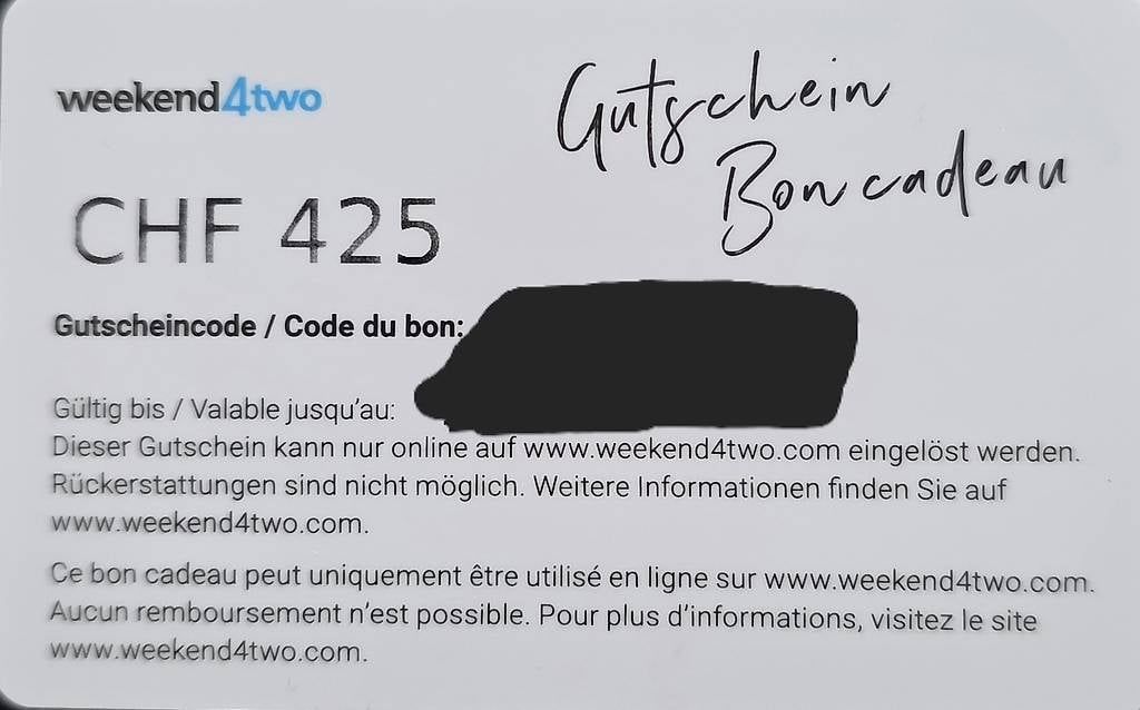 Buoni: Gutschein weekend4two – Usato da Rothrist venduto da Je.Ba