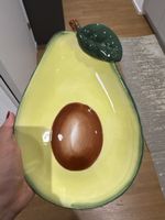Keramikteller Avocado Form neu ungebraucht