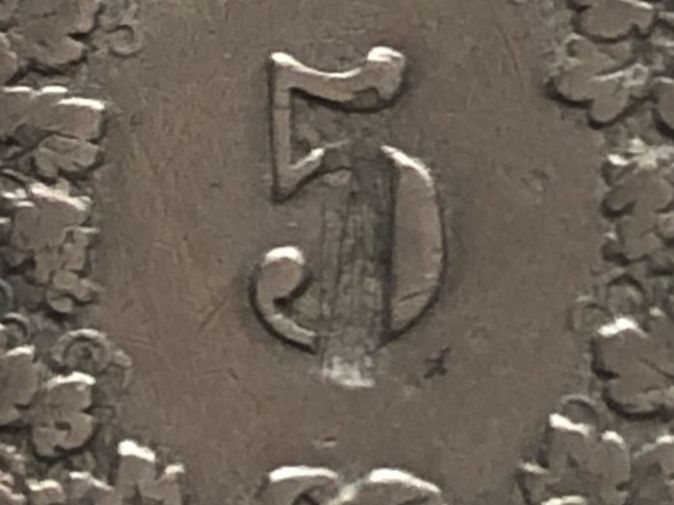 Tutti le monete: Abart ??? 5 Rp. 1883 – Usato da Schötz venduto da Odpa