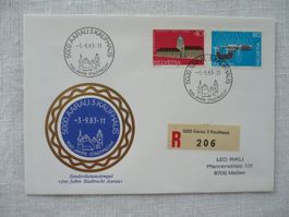 3.9.83 Sonderdatumstempel ET 700 Jahre Stadtrecht Aarau