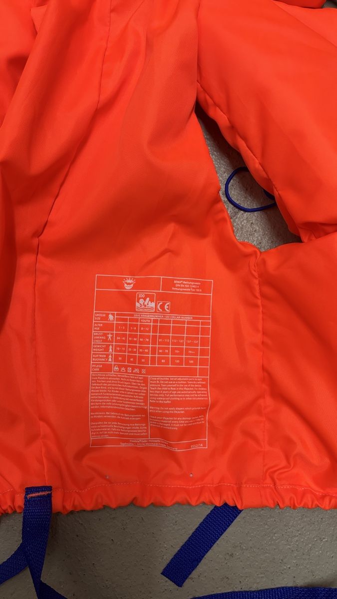 Giubbotti di salvataggio: BEMA Rettungsweste 100N, 30–40 kg – Nuovo (secondo la descrizione) da volketswil venduto da Antep 2