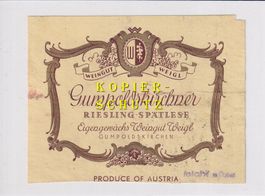 Etikette - Gumpoldskirchner Riesling-Spätlese /bd