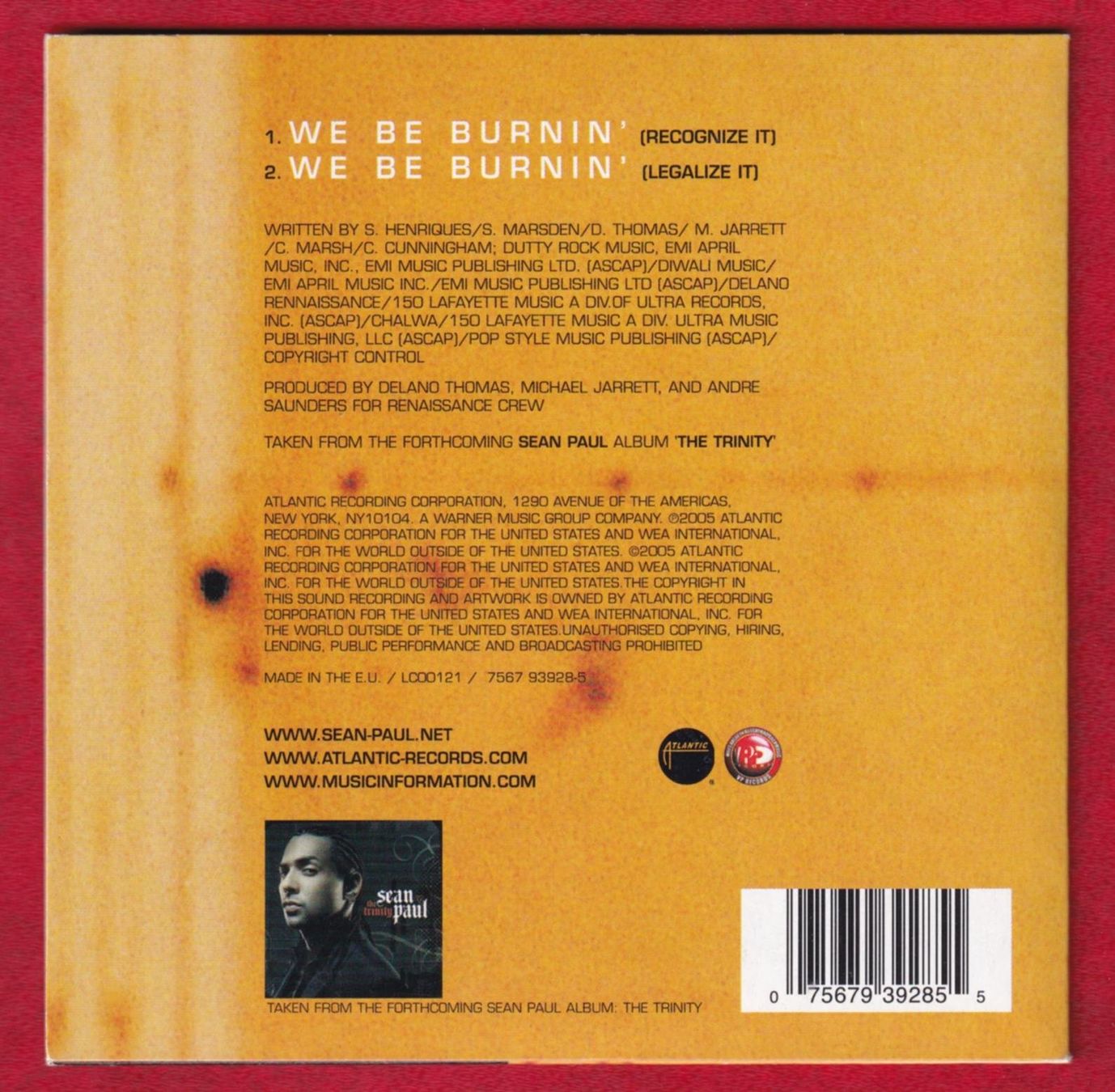 CDs: Sean Paul - We Be Burnin' (CD-Single) – Gebraucht aus Zürich von Pfluftl2000 1