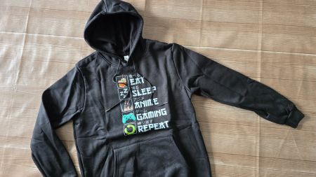 🆕️ Stylischer Gamer & Anime Hoodie - S - schwarz 0️⃣