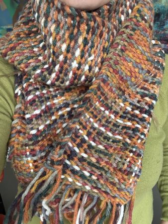 Handmade Winter Scarf - unique design and warm colours