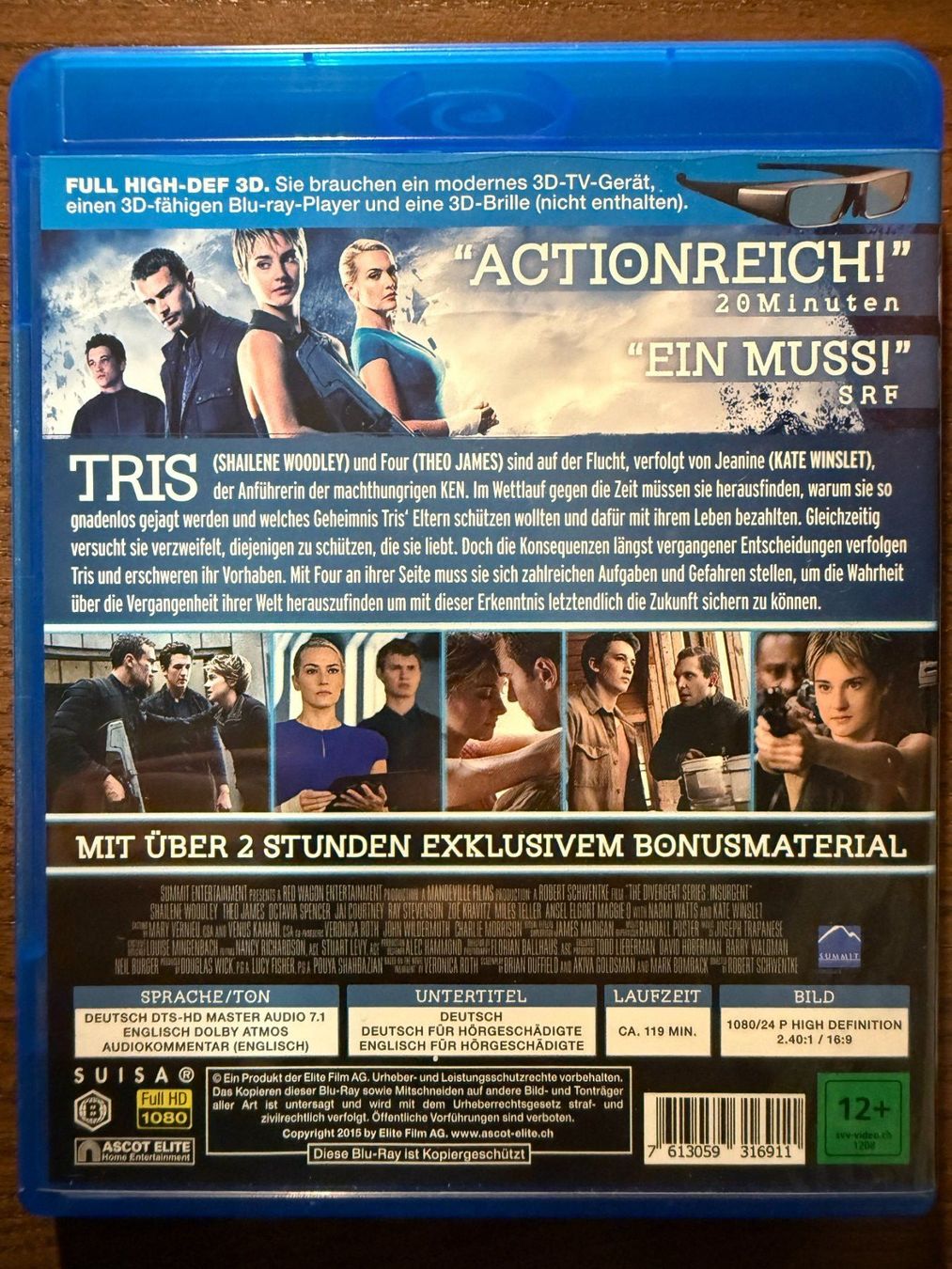 Tutti i DVDs: Die Bestimmung - Insurgent 3D – Usato da Zürich venduto da Blu-ray_ZH 1