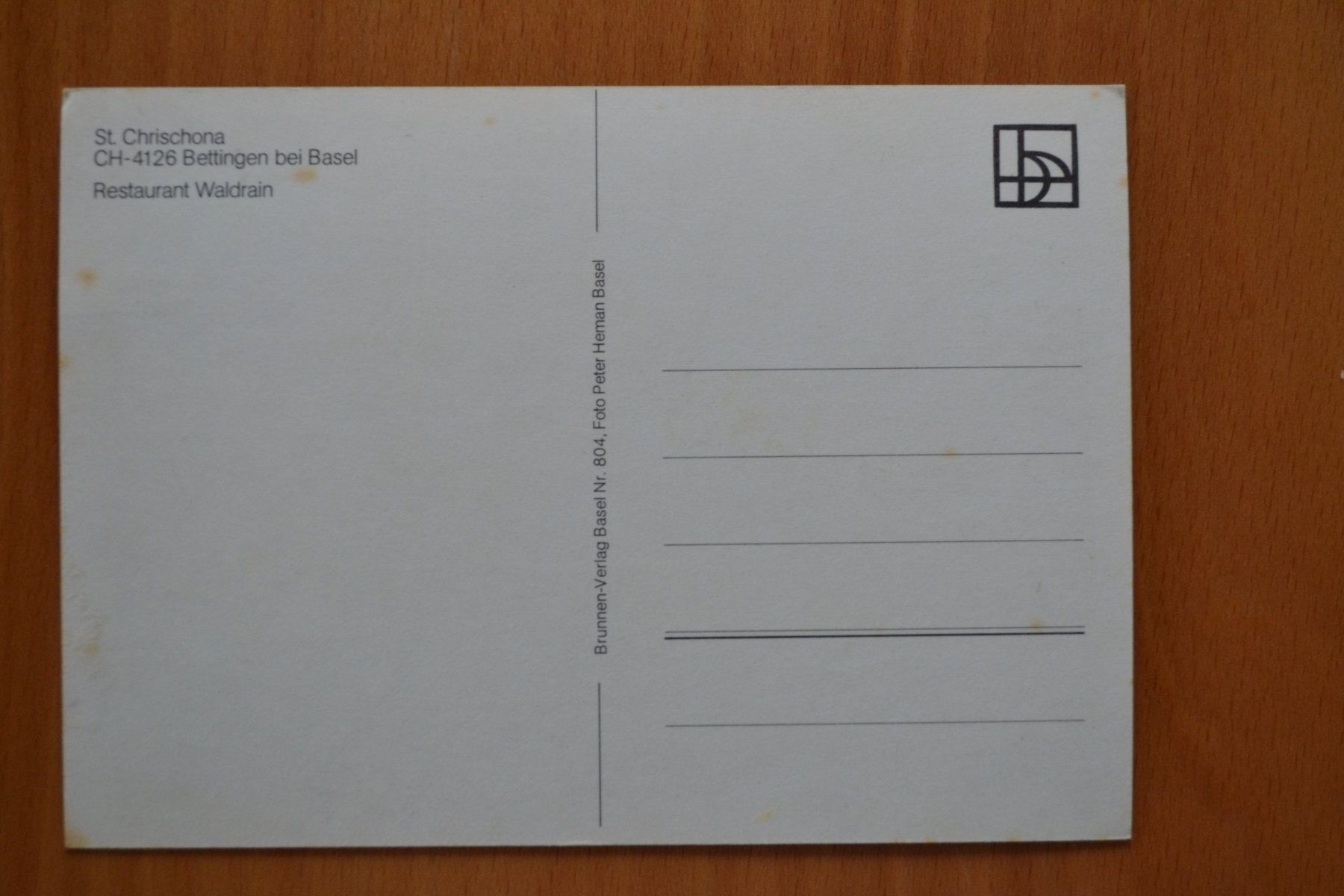 Cartes postales: AK St. Chrischona BL Rest. Walheim – D'occasion à Beinwil am See par kajak55 1