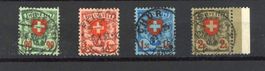 1924: Wappenmuster Serie mit sauberen Vollstempeln