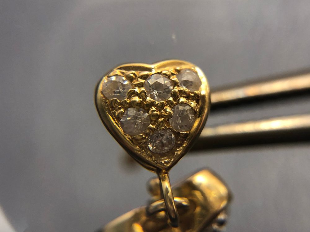 Orecchini pendenti & Orecchini a lobo: Ohrstecker "Broken Heart" aus 18 Karat Gelbgold Au 750 – Usato da Bern venduto da bombich 6