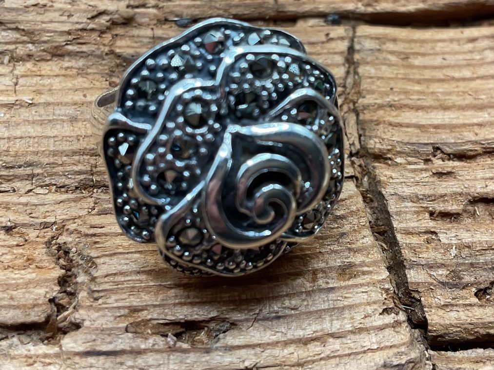 Anelli: Vintage Ring Sterlingsilber, Markasiten, Gr. 55.5 – Nuovo (secondo la descrizione) da Luzern venduto da S.Kern01 2