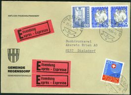 1966_inressanter, amtlicher Expressbrief; sauber gestempelt
