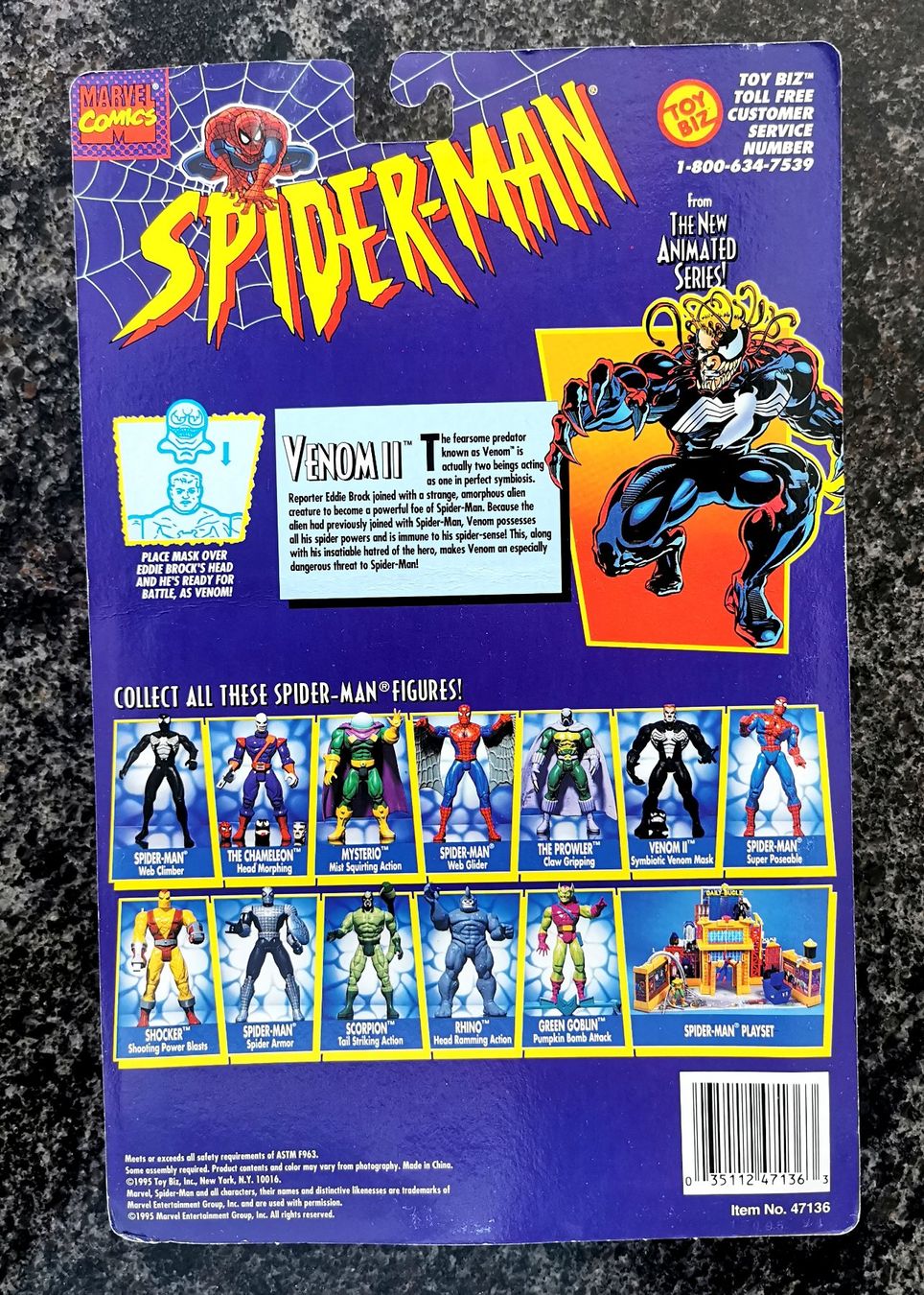 Marvel Statuette: Venom II 1995 Action Figur Spiderman Marvel Comics Vintage – Nuovo e nell'imballaggio originale da Rorschach venduto da Actionvintage789 1
