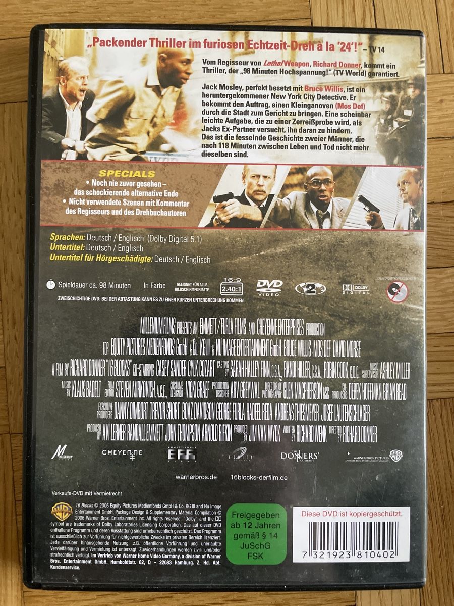 Tutti i DVDs: DVD 16 Blocks Bruce Willis Action Thriller – Usato da Zürich venduto da Mr.Mauri83 1