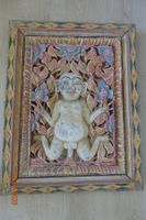 Reizende geschnitzte Bildskulptur aus Bali - polychrom