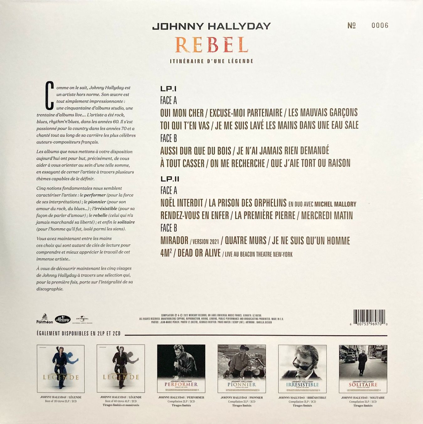 Dischi in vinile: JOHNNY HALLYDAY - REBEL – Nuovo e nell'imballaggio originale da Bottens venduto da hotter-than-hell 1