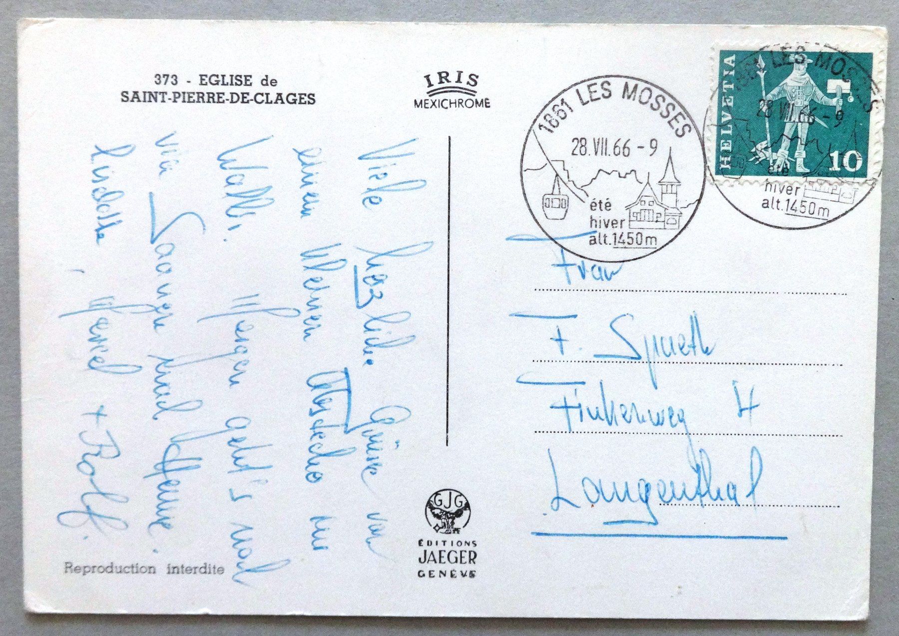 Cartoline postali: Eglise de Saint-Pierre-de-Clages – Difettoso da Fétigny venduto da Billy2miny 1