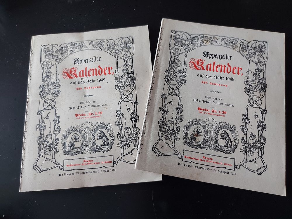 2 alte Appenzeller Kalender 1948 1949 | Kaufen auf Ricardo