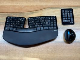 Microsoft Sculpt Ergonomische Tastatur, Maus u. Nummernblock
