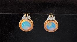 Ohrclips Vintage Roségold/Opal