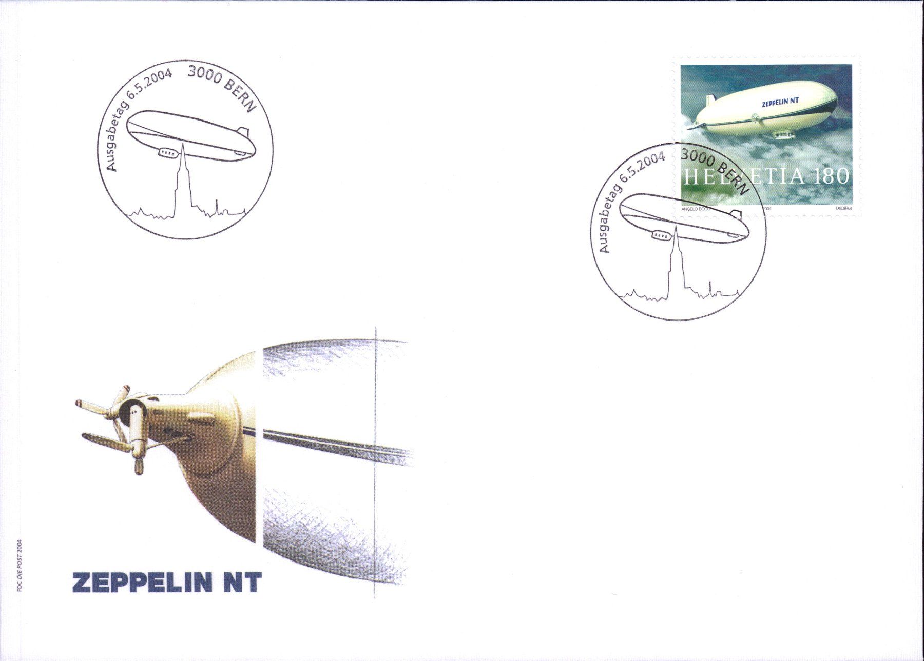 Tutti i francobolli: 2004 FDC Zeppelin NT    KW 8.10 – Usato da Eggersriet venduto da stamp303