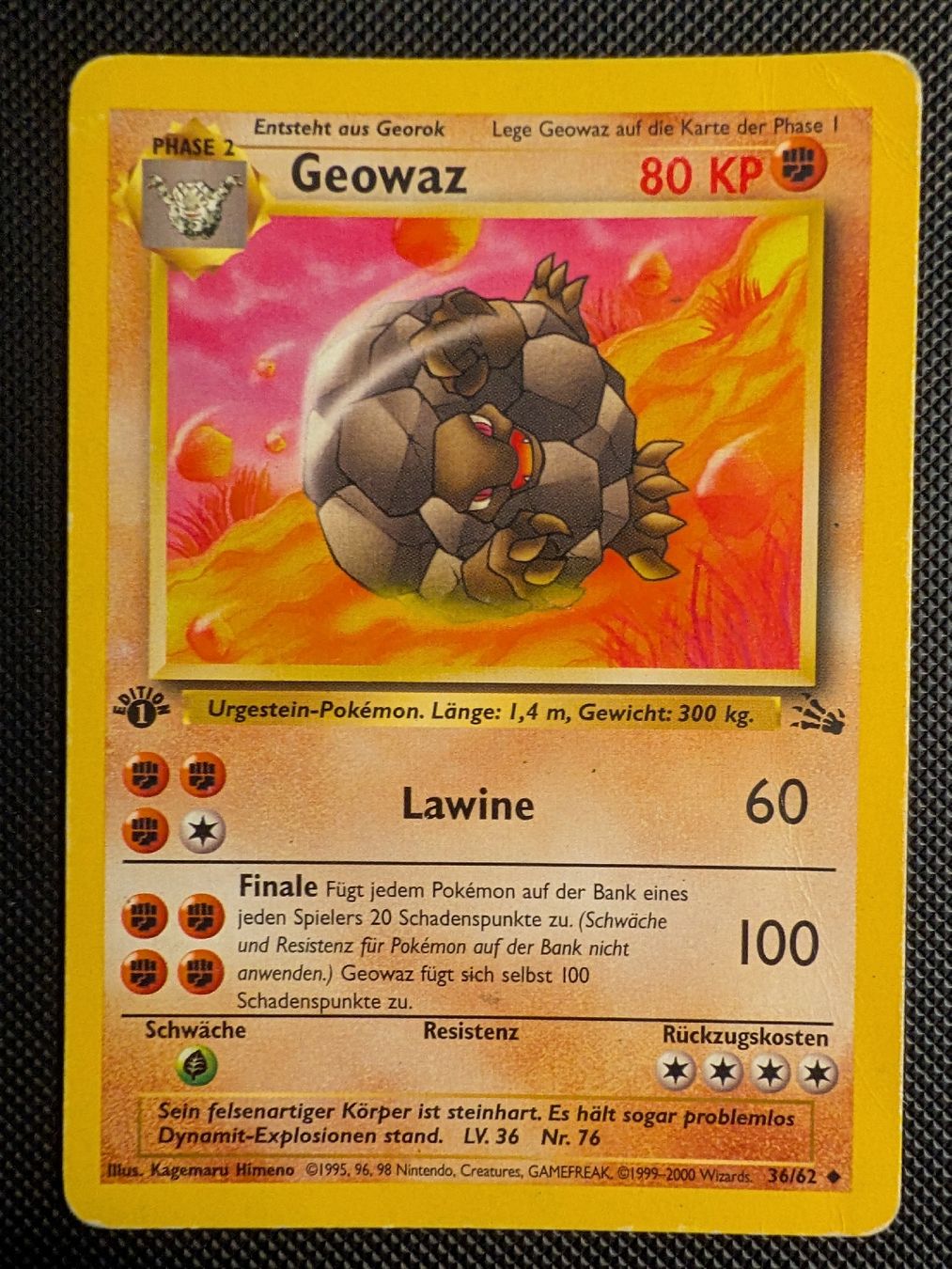 Pokémon Carte collezionabili: Geowaz (1st Ed.) – Usato da Märstetten venduto da eri_9lt8