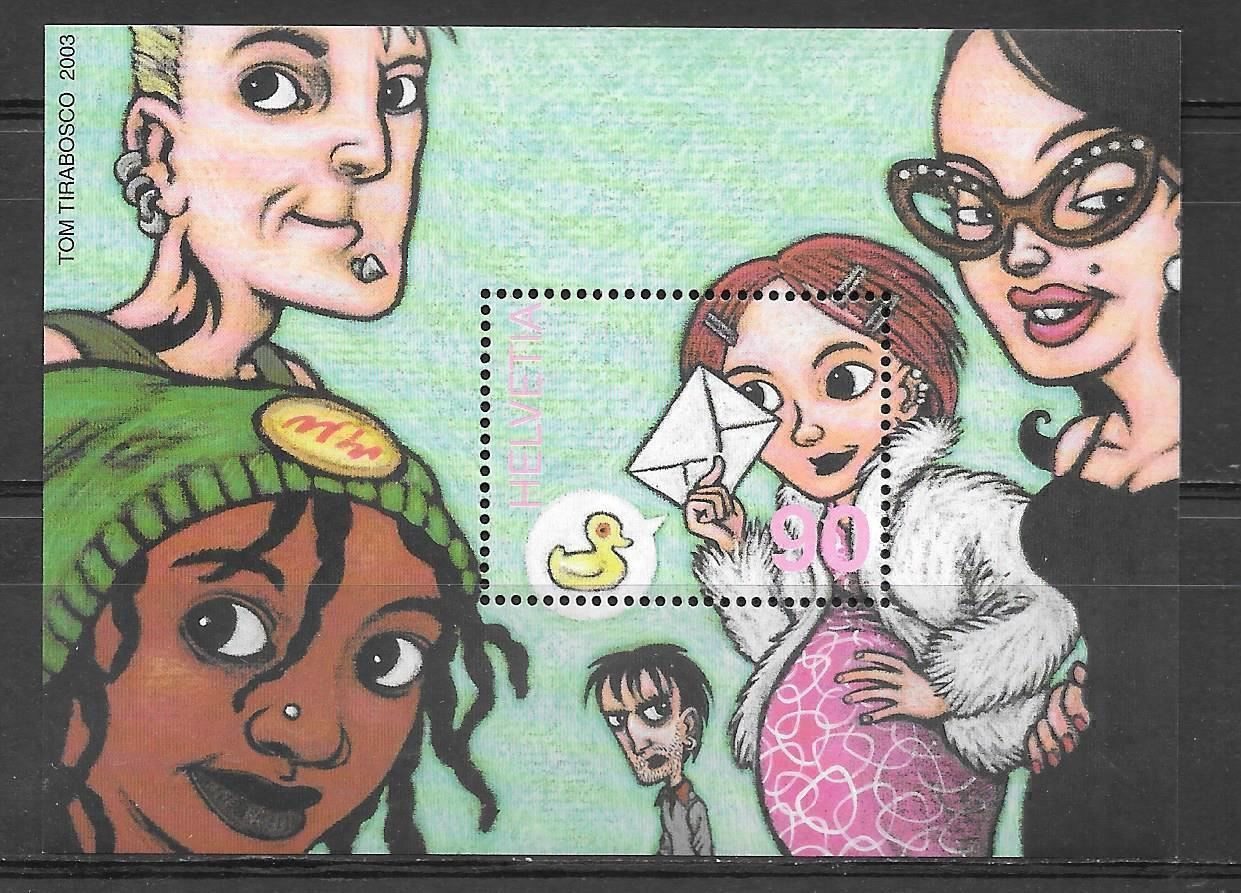 Tutti i francobolli: Sonderblock 1092 Comics 2003 ** 8.5.2003 – Nuovo (secondo la descrizione) da Olten venduto da clotaldi