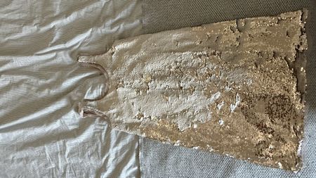 Festliches Paillettenkleid in Gold/Champagner – Gr Xs.