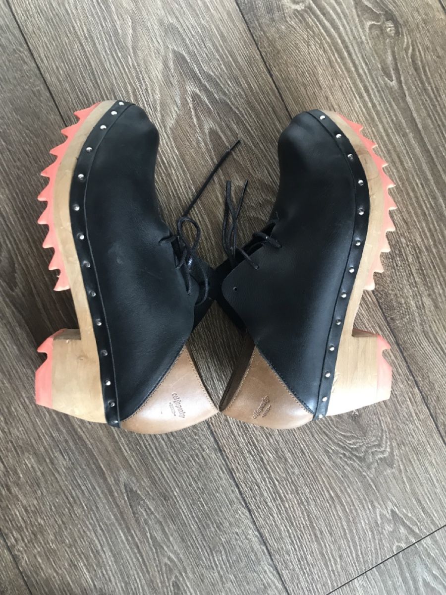 Scarpe da donna: Sabots de design cuir noir et bois, 37/38 – Usato da Grimisuat venduto da eliseba88 3