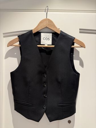 COS Black Wool Blend Vest, Size 34, Great Condition!
