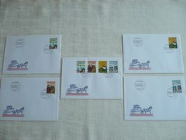 1987 5 FDC "200 Jahre Tourismus" Satz & Einzelm. SBK 753-756
