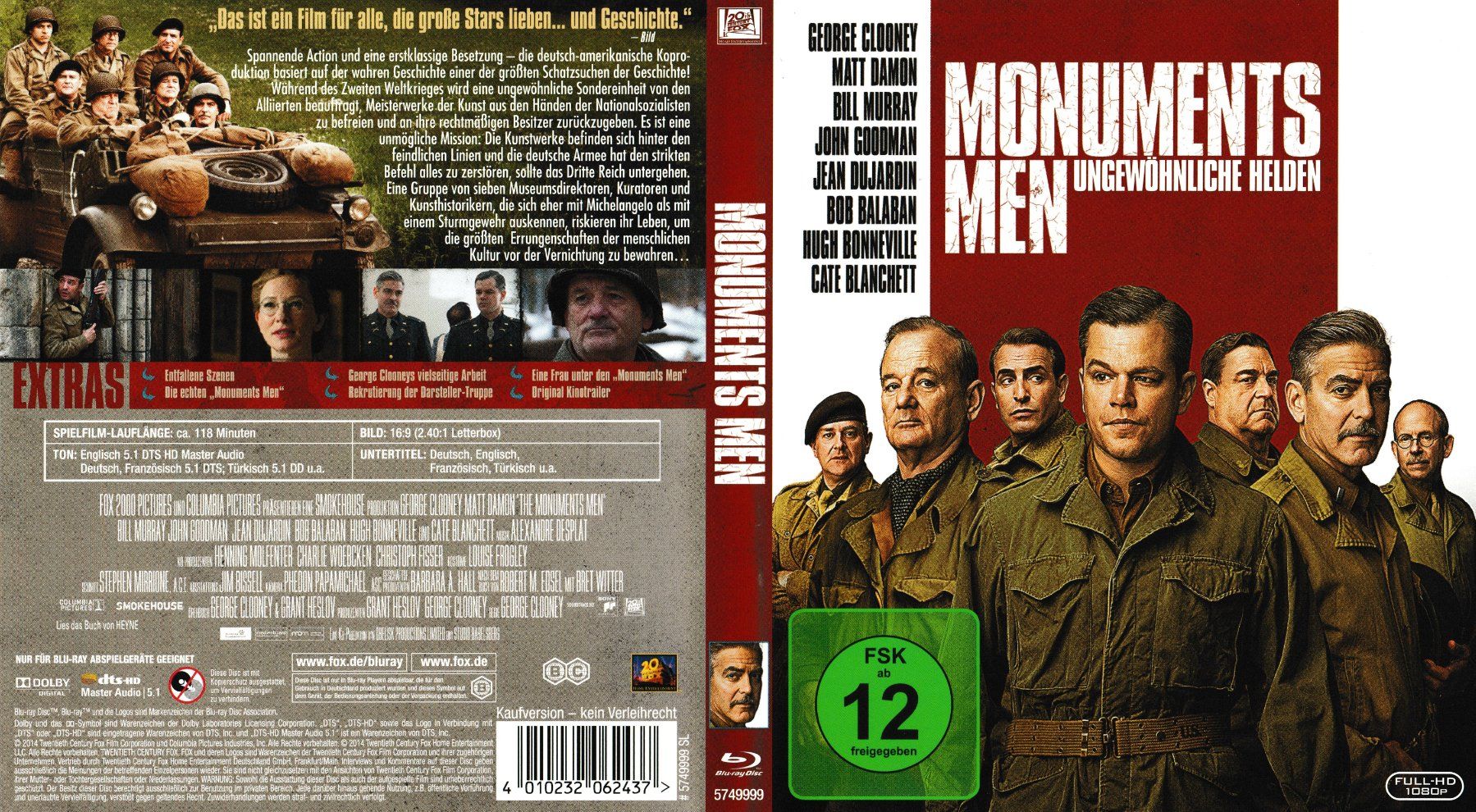 Tutti i DVDs: Blu-Ray - Monuments Men - Ungewöhnliche Helden – Usato da Langnau am Albis venduto da MediaRescuerKeLoX