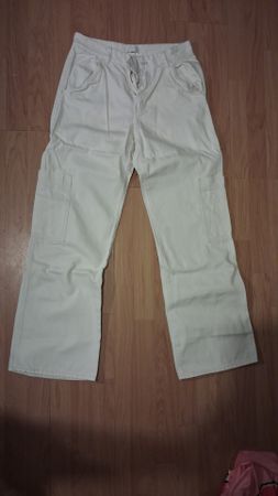 Damen Cargohose weiss Baumwolle weiter Schnitt guter Zustand