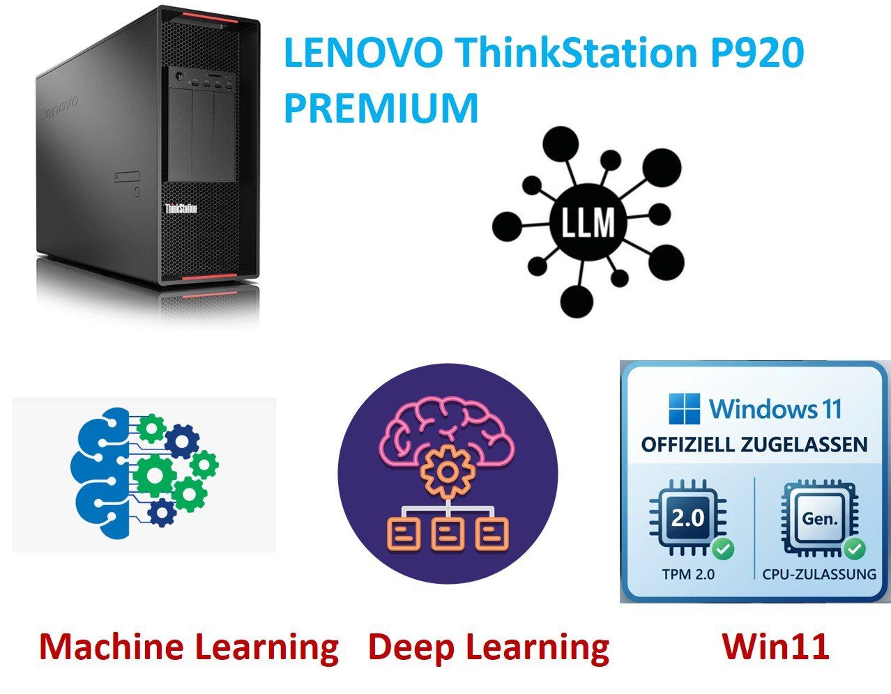 Lenovo P920 Thinkstation PC 256GB Machine Learning LLM Basis (Neu ...