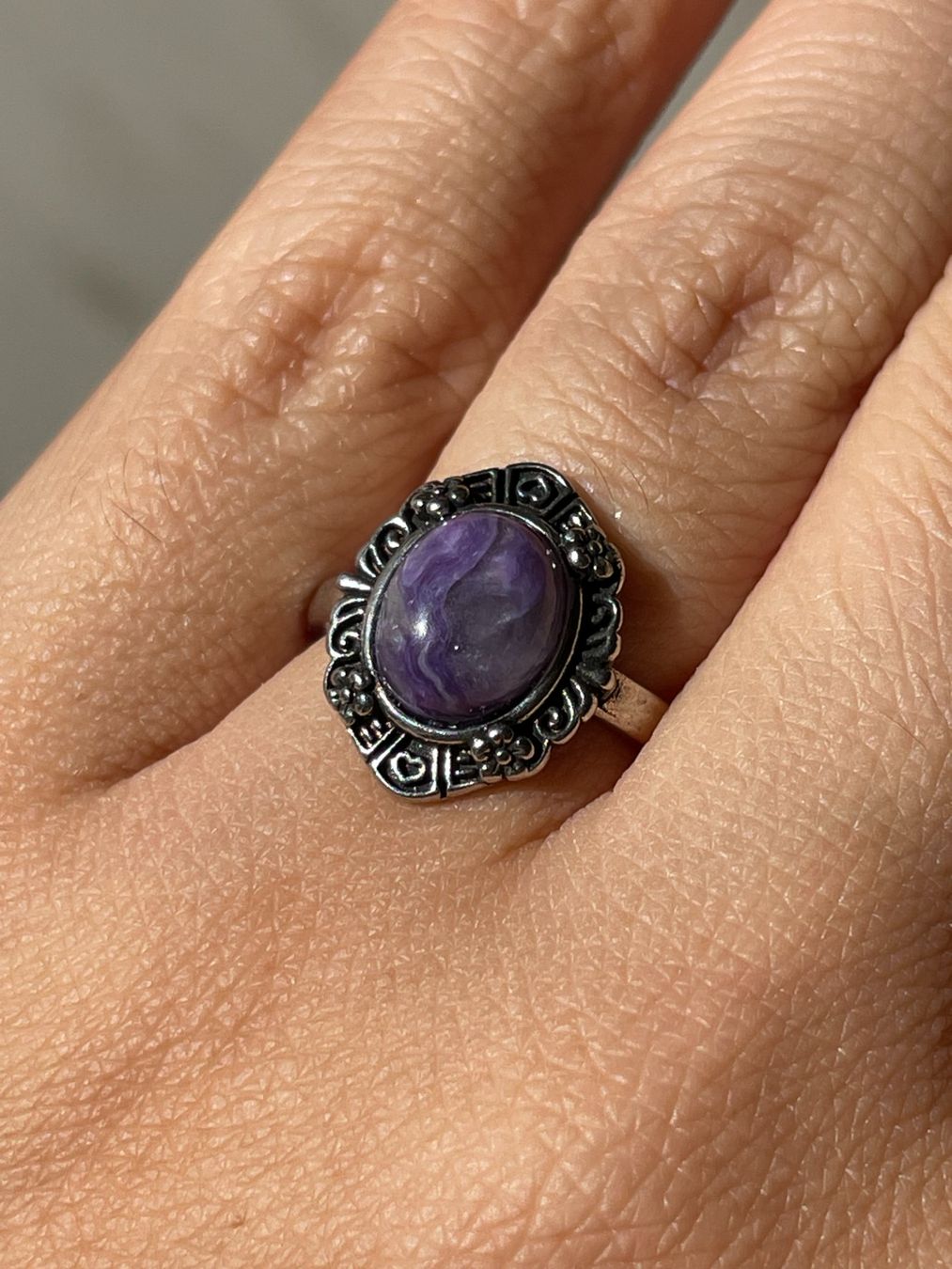 Ringe: Vintage-Ring mit Charoit Verstellbar – Neu und originalverpackt aus Schiers von sisikristall 5