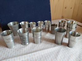 Diverse Zinnbecherli set 15 Stück  2 kg