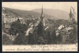 AK Bienne, Vue générale, 1906