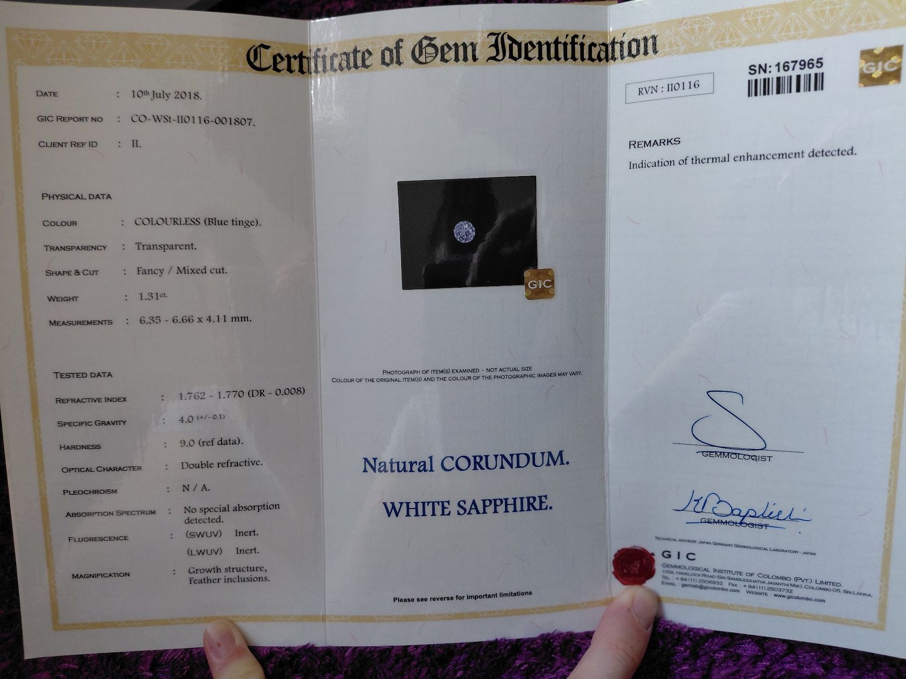Edelsteine: White Saphir 1.3ct Ultra Fire – Gebraucht aus Bévilard von Yougems 7