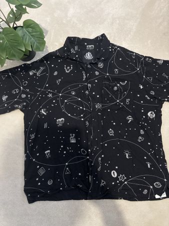 Chemise courte Element Skateboards S/P noire imprimée style 