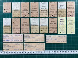 Effretikon, 21 entwertete Bahn Billette, SBB, 1983 / 1984