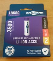 Ansmann Premium Akku 18650 - Typ 3500 - 3250mAh - 3.6V - OVP