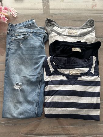 Hollister Kleiderpaket Jeans und 3 Shirts Grösse L 🍀