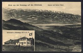 Kreuzegg, Blick auf den Zürichsee und W