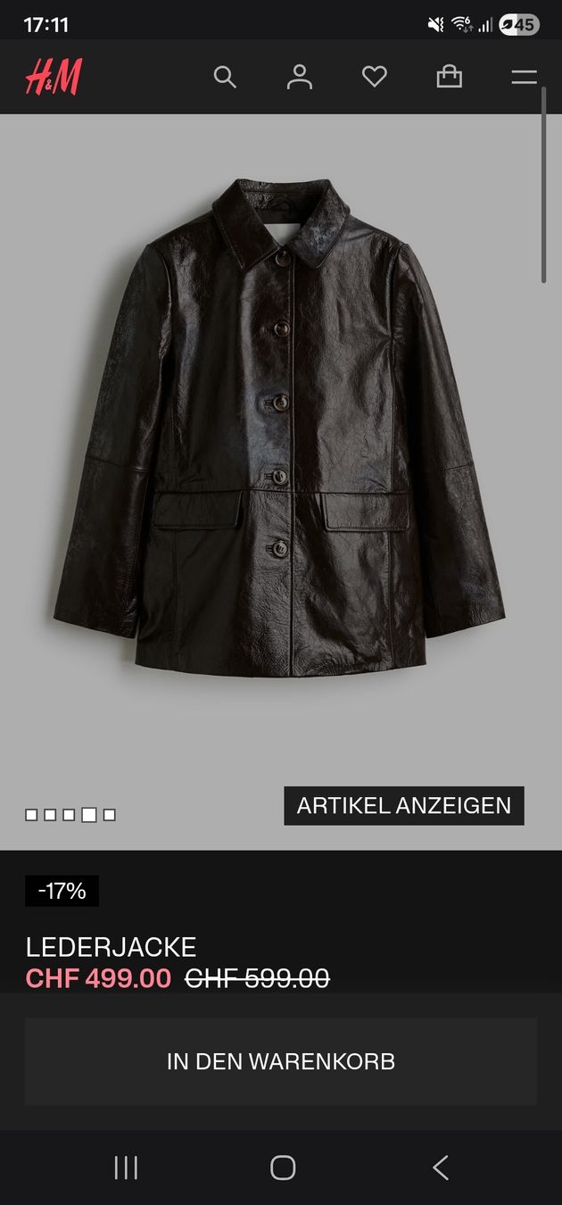 H&M Giacche: H&M Premium Lederjacke braun NP 499.- – Nuovo e nell'imballaggio originale da Balgach venduto da kimo1