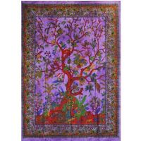 Wandbehang Lebensbaum Tree of life Lila Indien